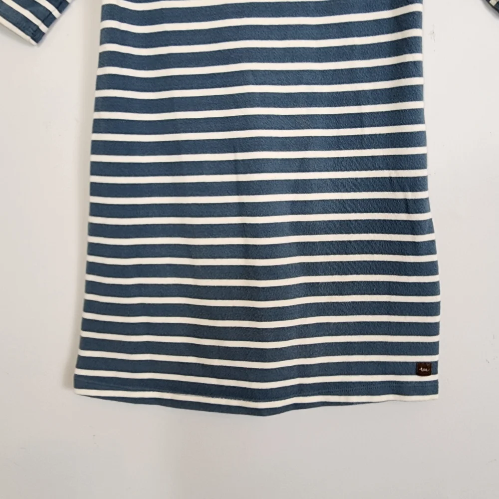 Tea Collection Yumi Floral Embroidered 100% Cotton Striped Dress Girls Size 6 - Picture 8 of 11